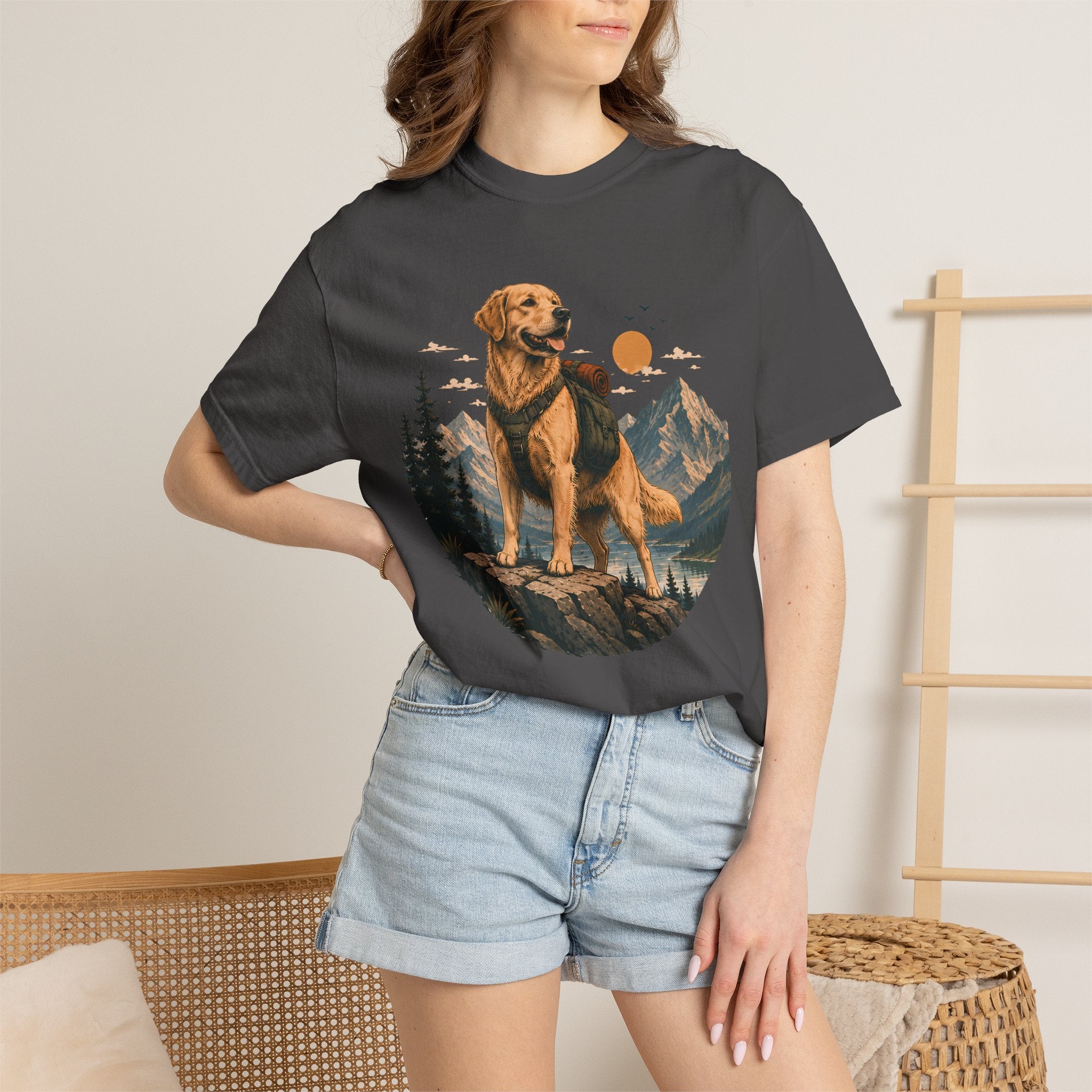Golden Retriever Mountain Adventure T-Shirt