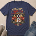 Dark blue t-shirt with a Boxer dog graphic, boxing gloves, and text.