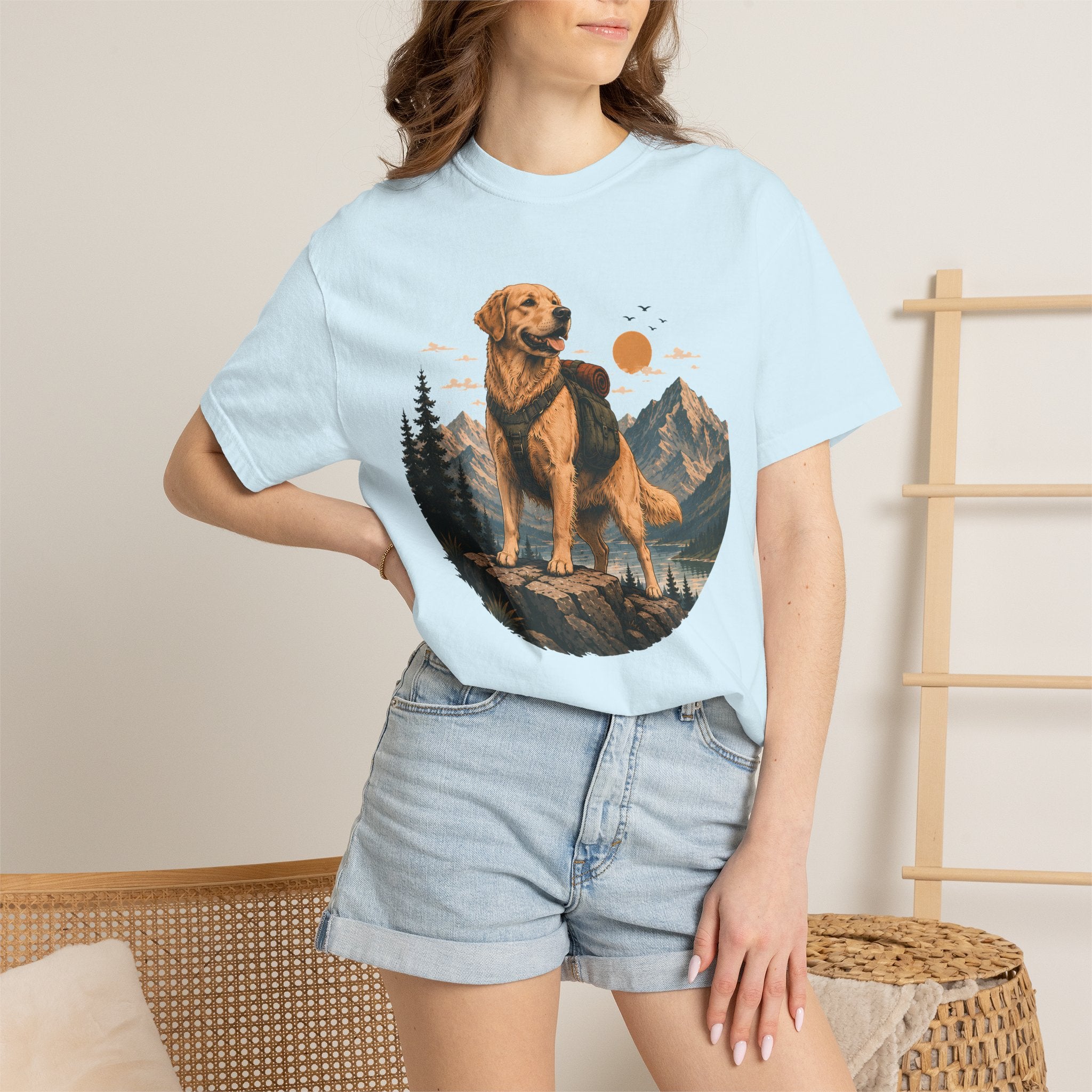 Golden Retriever Mountain Adventure T-Shirt