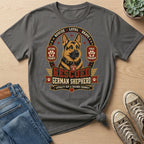 Rescued German Shepherd graphic with text "Rescue Loyal Brave" and "Loyalty Got a Second Chance".