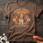 Brown t-shirt with "Dog Mom Energy Spoiled Dogs Live Here" text and a dog.