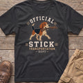 T-shirt with beagle graphic and text "Official Stick Transportation Dept."