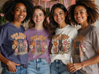 Four women wear shirts with the text "Dog Mom Energy" and a dog graphic.