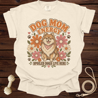 Cream t-shirt with "DOG MOM ENERGY" and dog graphic, "SPOILED DOGS LIVE HERE" text.