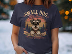 Schnauzer wearing a collar, "Small Dog Big Heart Huge Personality" graphic.