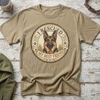 T-shirt with German Shepherd graphic saying "I RESCUED MY BEST FRIEND".