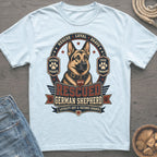 Rescued German Shepherd graphic with text "Rescue Loyal Brave" and "Loyalty Got a Second Chance".