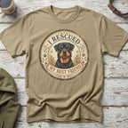 T-shirt with a Rottweiler graphic and text "I Rescued My Best Friend."
