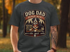Dog Dad Department graphic with a dog, leash, and treats.