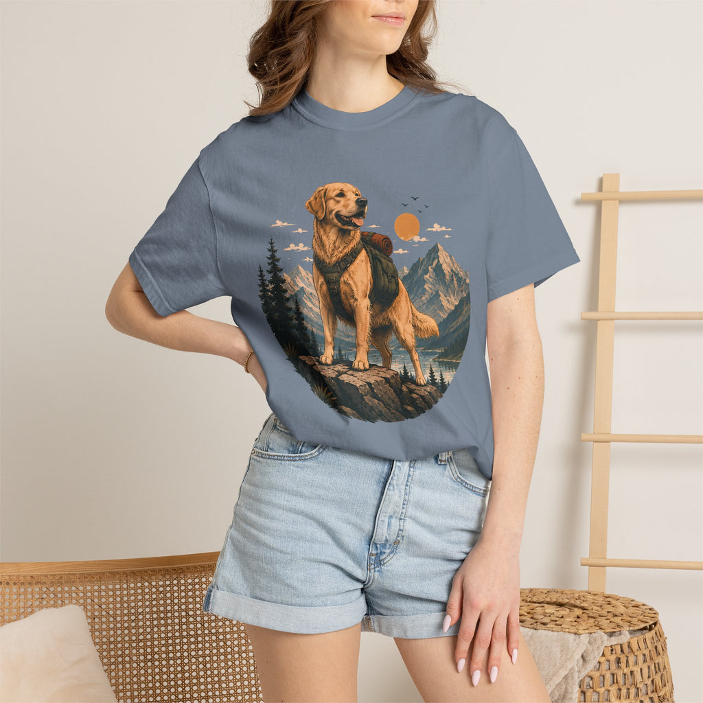 Golden Retriever Mountain Adventure T-Shirt