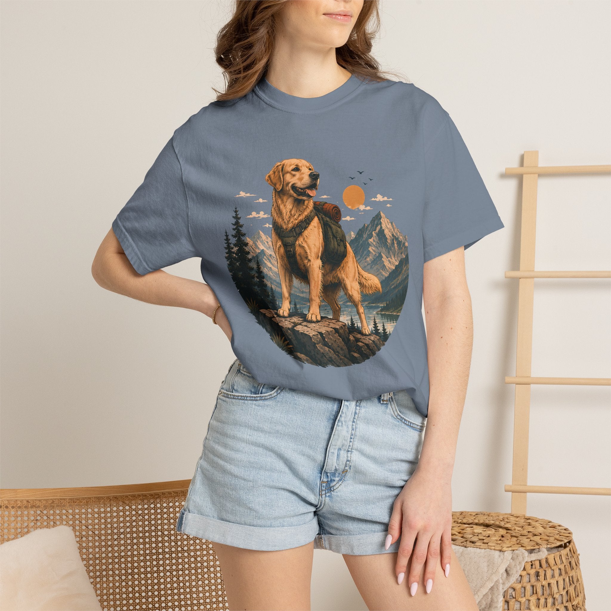 Golden Retriever Mountain Adventure T-Shirt