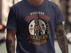 Great Dane Guardian t-shirt with rescued dog graphic and text.
