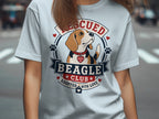 Light blue t-shirt with "Beagle Club Adopted With Love" design featuring a beagle.
