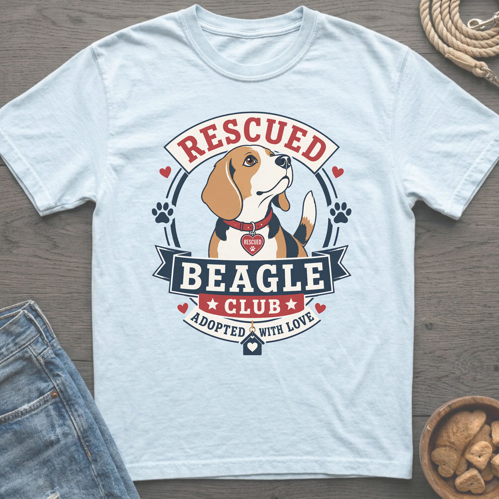 Rescued Beagle Club Adopted with Love graphic t-shirt