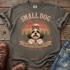 T-shirt with Shih Tzu graphic: "Small Dog, Big Heart. Huge Personality. Shih Tzu Life."
