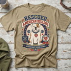 T-shirt with "Rescued American Bulldog" design and a seated bulldog.