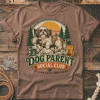 Shih Tzu relaxing in a chair with "Dog Parent Social Club" text.