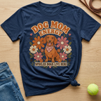 Navy t-shirt with dachshund and "Dog Mom Energy" and "Spoiled Dogs Live Here".