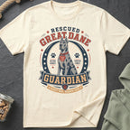 "Rescued Great Dane Guardian" shirt with a Great Dane dog and paw print graphic.