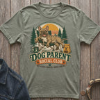 French bulldog relaxing in a chair with text "Dog Parent Social Club".