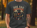 Dog Dad Department graphic with a Cane Corso, leash, ball, and "Belly Rubs Walks Treats" text.
