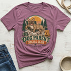 French bulldog relaxes in a camp chair with "Dog Parent Social Club" text.