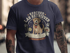 Lab Retriever Club graphic with happy dog and text: Rescued Lab Retriever Club, Adopted Best Friend.